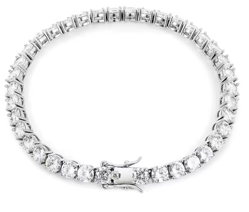 100% Real S925 D VVS Moissanite Tennis Bracelet for Men & Women – 925 Sterling Silver, Sparkling Wedding & Party Fine Jewelry